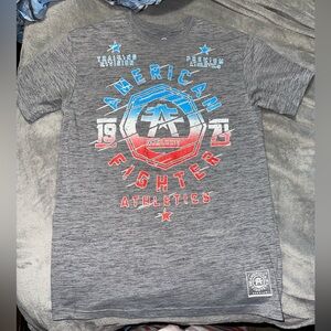 American Fighter Gray and Red Kids T-Shirt